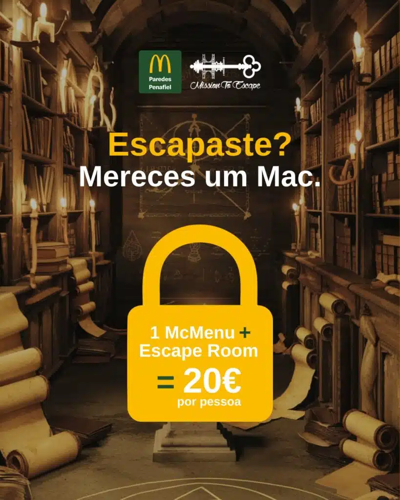 Escape Room em Penafiel com McDonald’s incluído